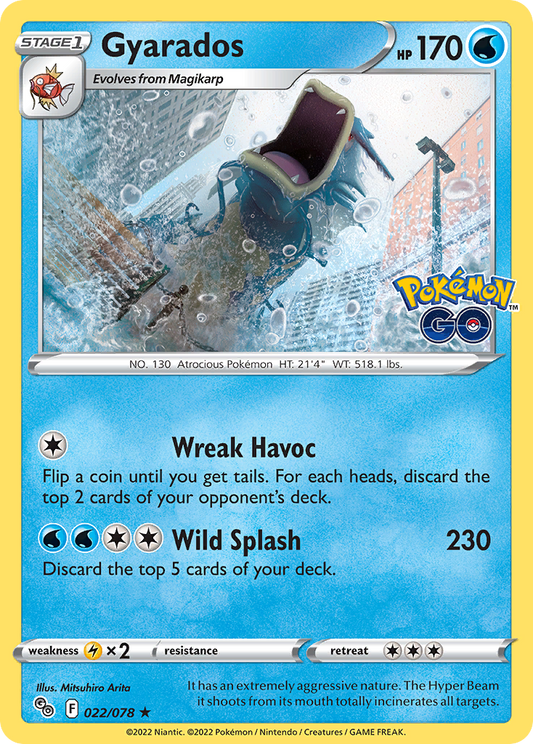 2022 Pokemon SWSH Pokemon Go 022/078 Gyarados Holo