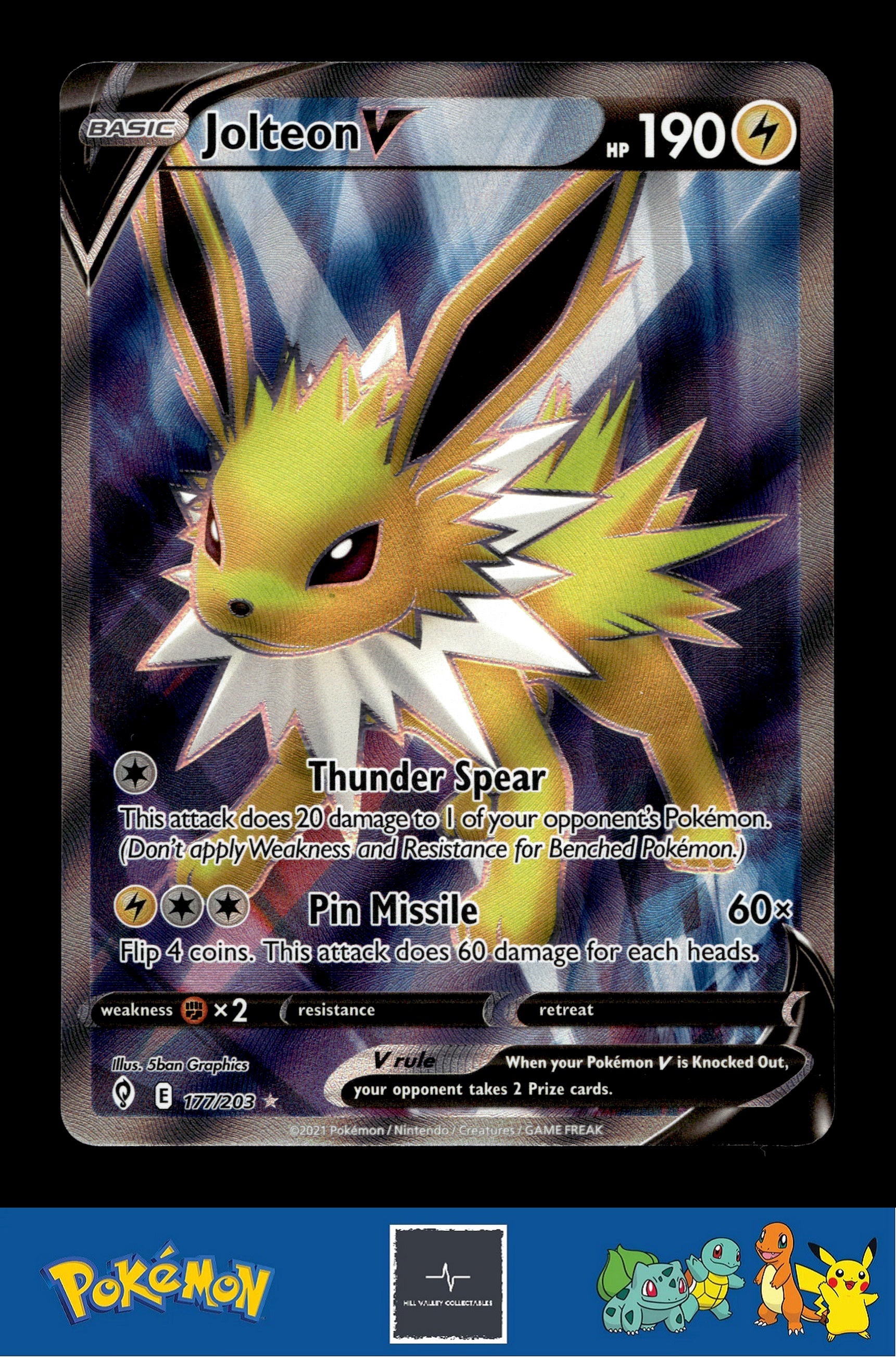 2021 Pokemon SWSH Evolving Skies 177/203 Jolteon V