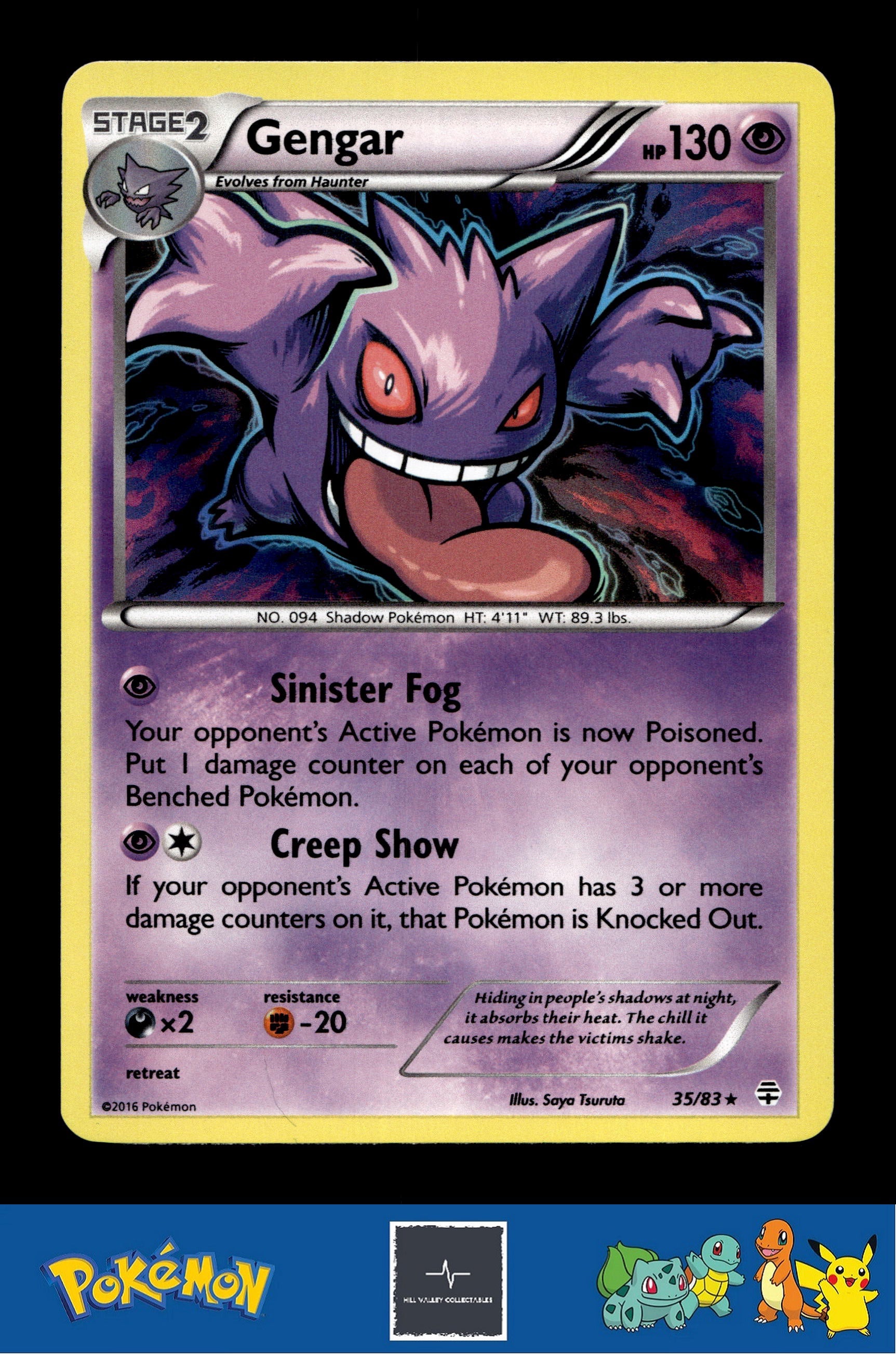 2016 Pokemon XY Generations 20th 35/83 Gengar (Tsuruta) Holo