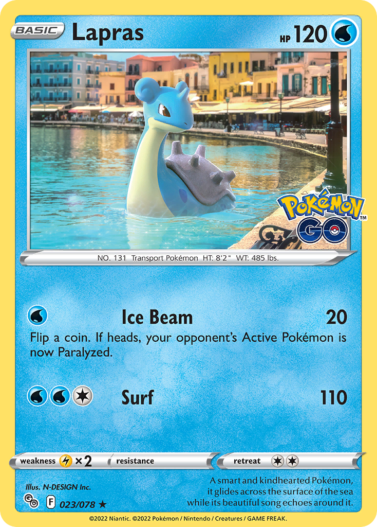 2022 Pokemon SWSH Pokemon Go 023/078 Lapras Holo