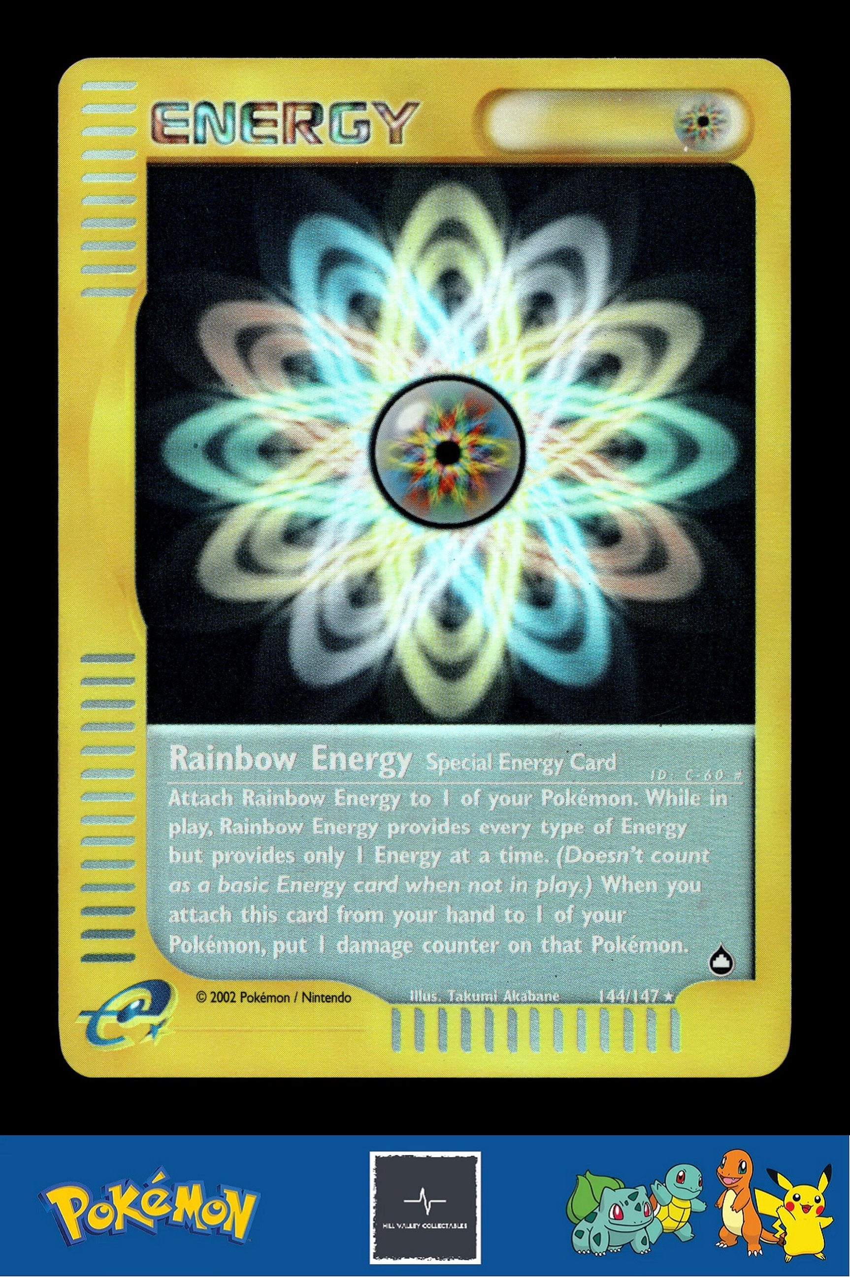 2003 Pokemon e-Series Aquapolis 144/147 Rainbow Energy Reverse