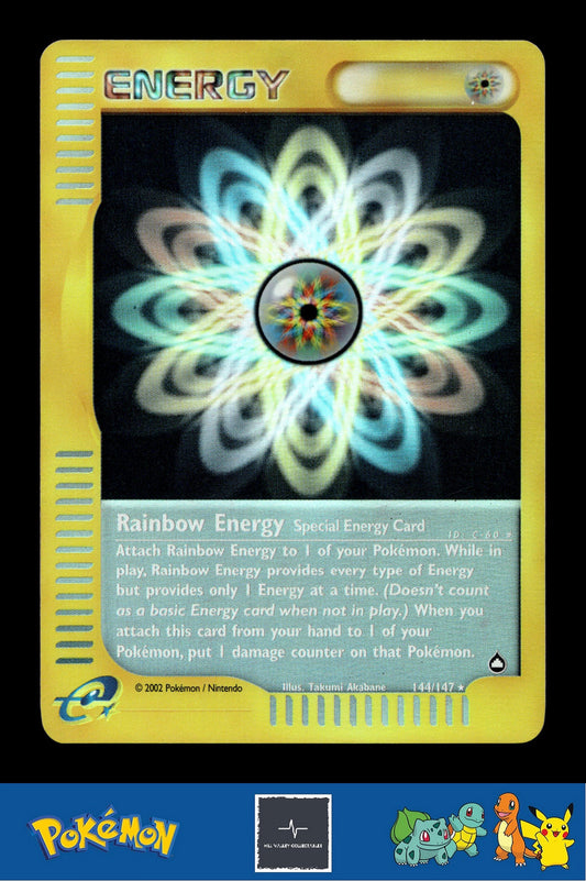 2003 Pokemon e-Series Aquapolis 144/147 Rainbow Energy Reverse