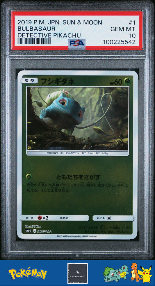 2019 Pokemon Japanese smP3 Detective Pikachu 001/024 Bulbasaur PSA 10