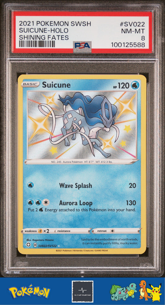 2021 Pokemon SWSH Shining Fates SV022/SV122 Suicune PSA 8