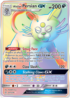 2019 Pokemon SM Cosmic Eclipse 257/236 Alolan Persian GX