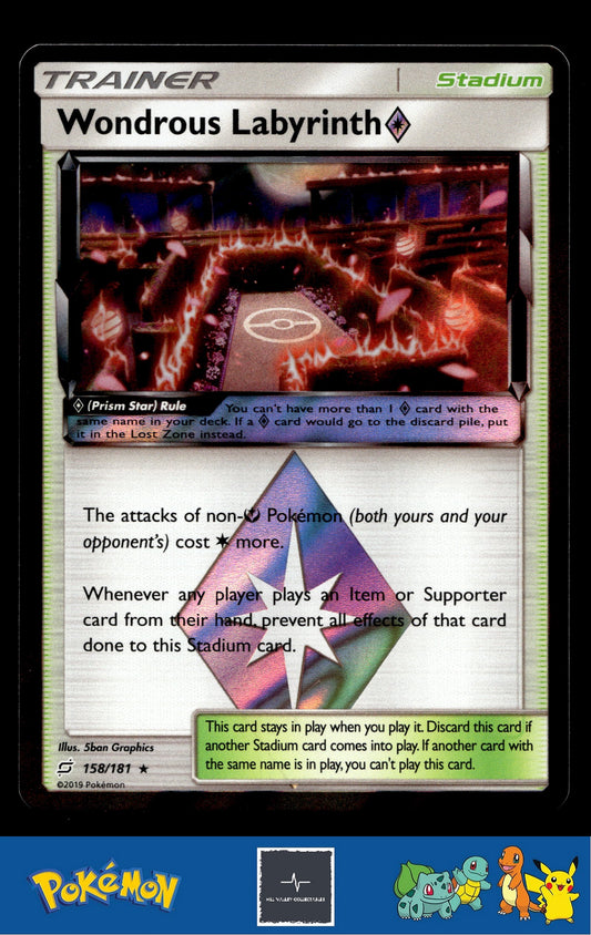 2019 Pokemon SM Team Up 158/181 Wondrous Labyrinth Prism Star