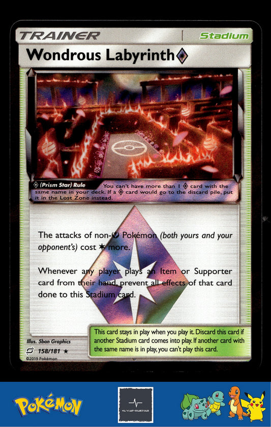 2019 Pokemon SM Team Up 158/181 Wondrous Labyrinth Prism Star