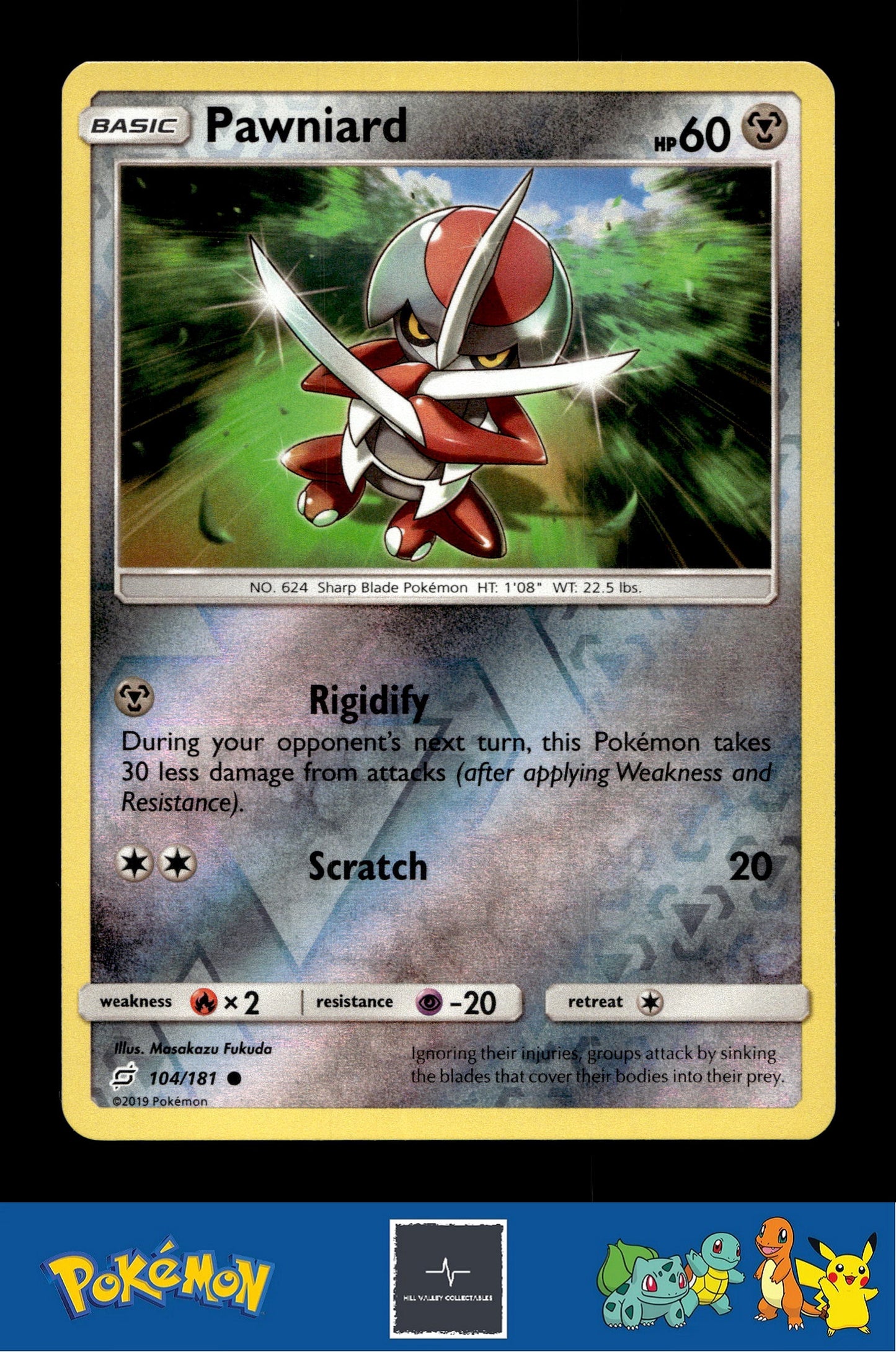 2019 Pokemon SM Team Up 104/181 Pawniard Reverse