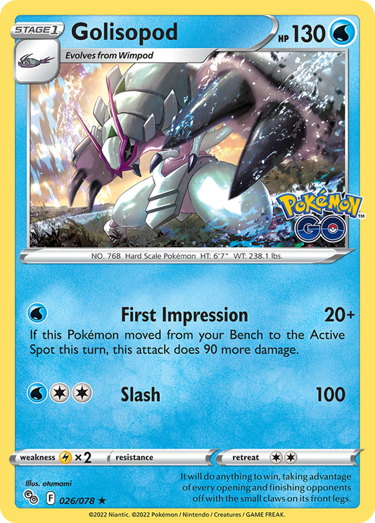 2022 Pokemon SWSH Pokemon Go 026/078 Golisopod Reverse