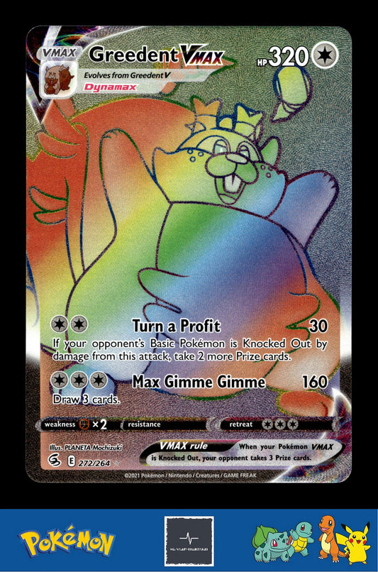 2021 Pokemon SWSH Fusion Strike 272/264 Greedent VMAX