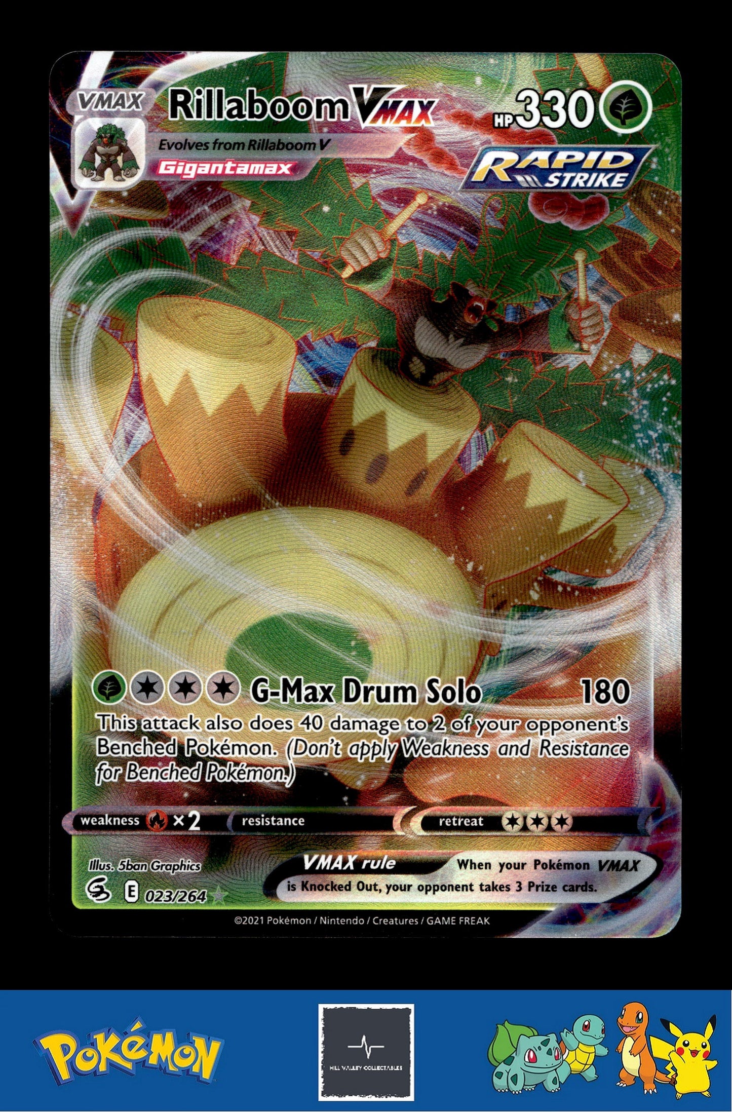 2021 Pokemon SWSH Fusion Strike 023/264 Rillaboom VMAX