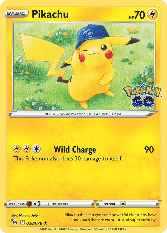 2022 Pokemon SWSH Pokemon Go 028/078 Pikachu Reverse