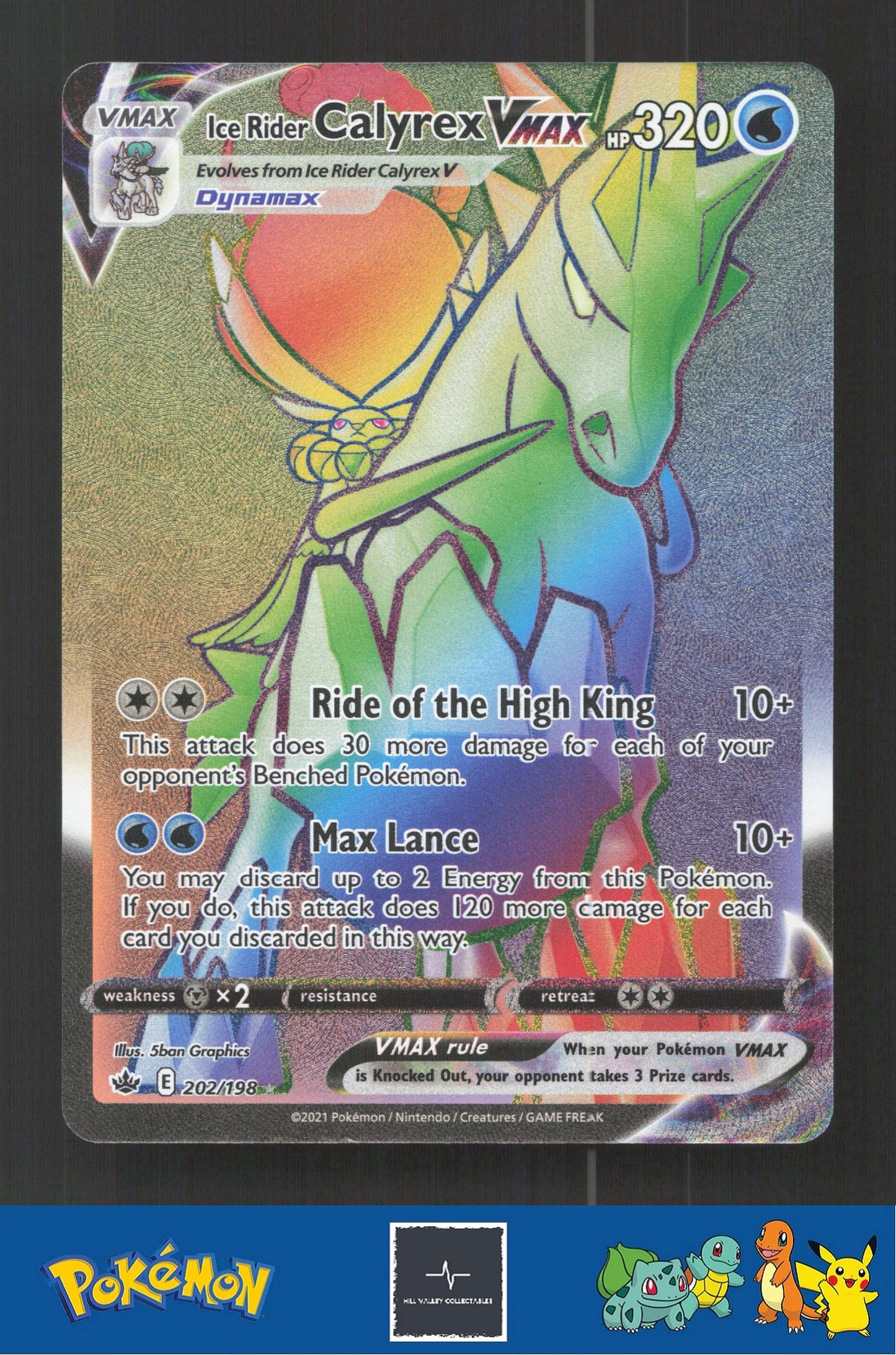 2021 Pokemon SWSH Chilling Reign 202/198 Ice Rider Calyrex VMAX
