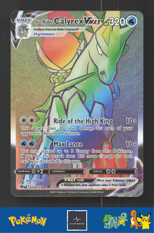 2021 Pokemon SWSH Chilling Reign 202/198 Ice Rider Calyrex VMAX