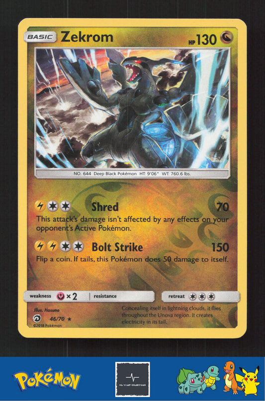2018 Pokemon SM Dragon Majesty 46/70 Zekrom Reverse