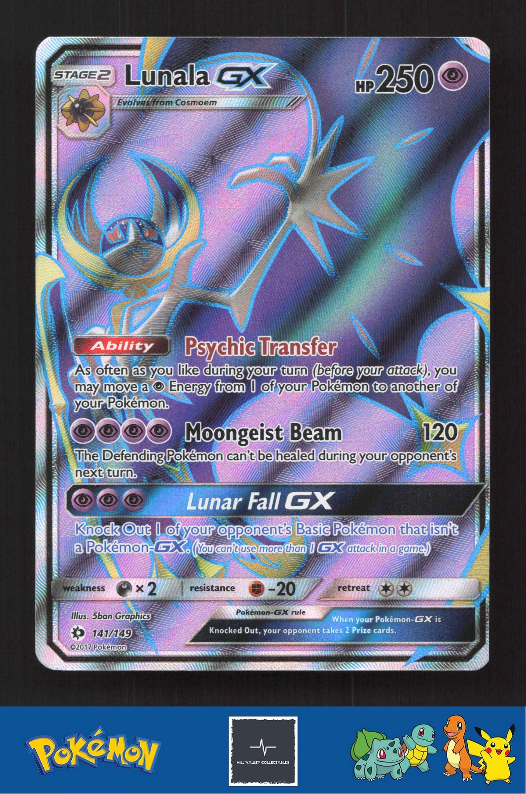 2017 Pokemon SM Sun & Moon Base Set 141/149 Lunala GX