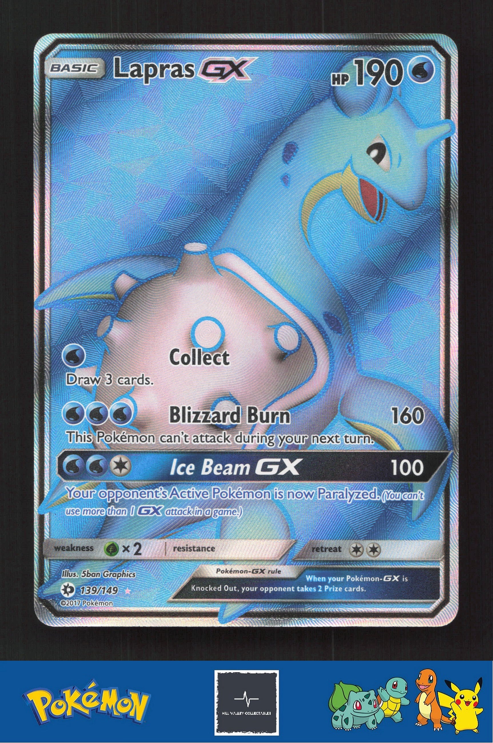 2017 Pokemon SM Sun & Moon Base Set 139/149 Lapras GX