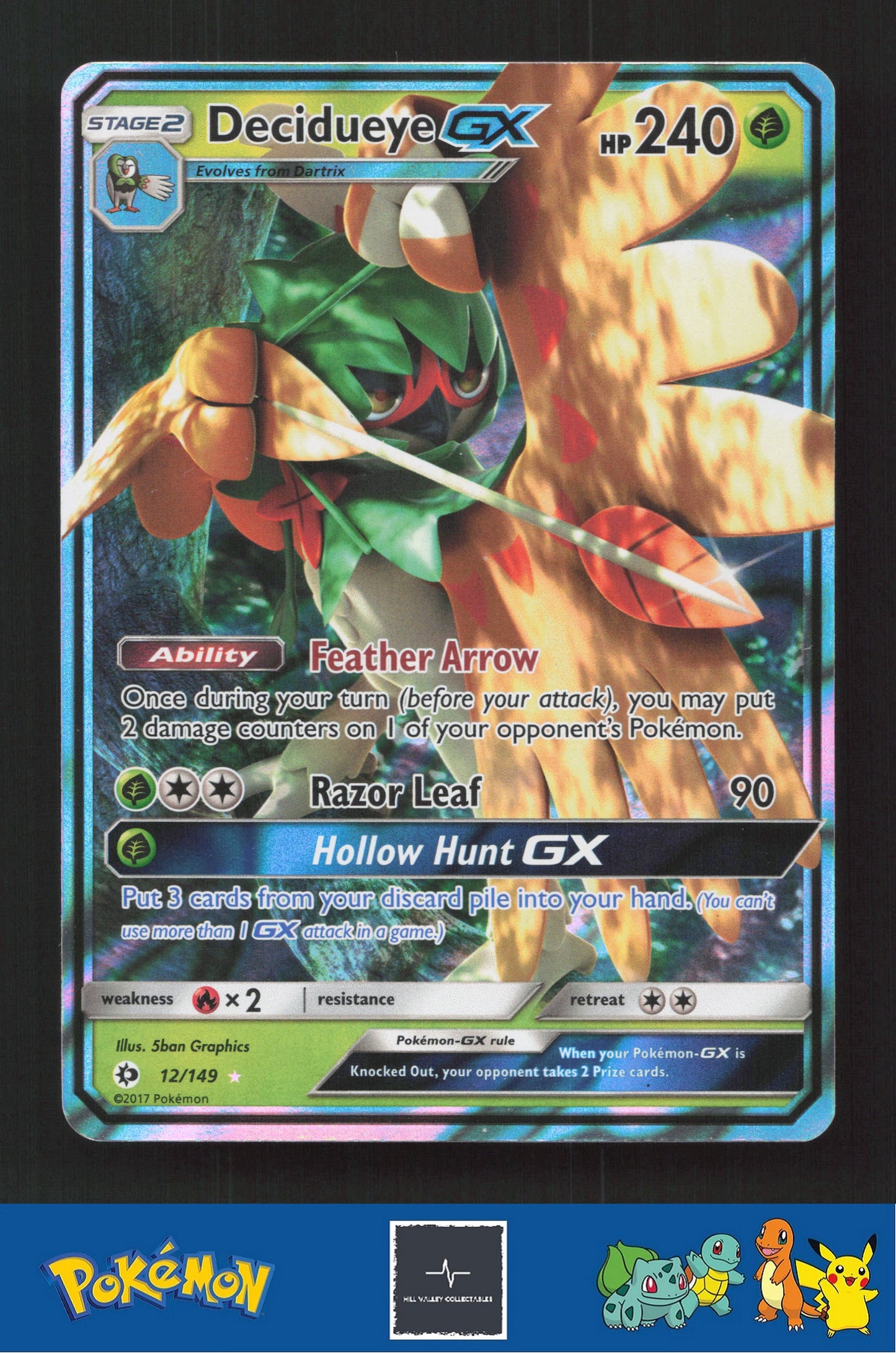 2017 Pokemon SM Sun & Moon Base Set 12/149 Decidueye GX
