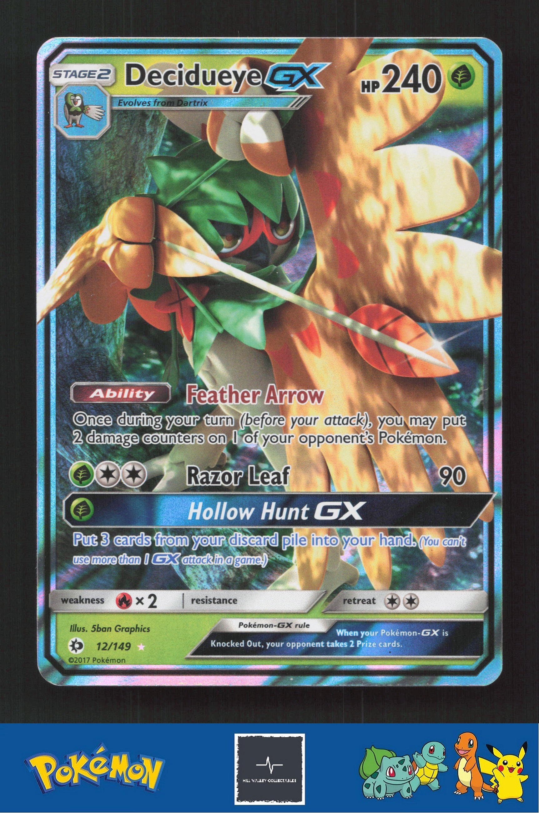 2017 Pokemon SM Sun & Moon Base Set 12/149 Decidueye GX