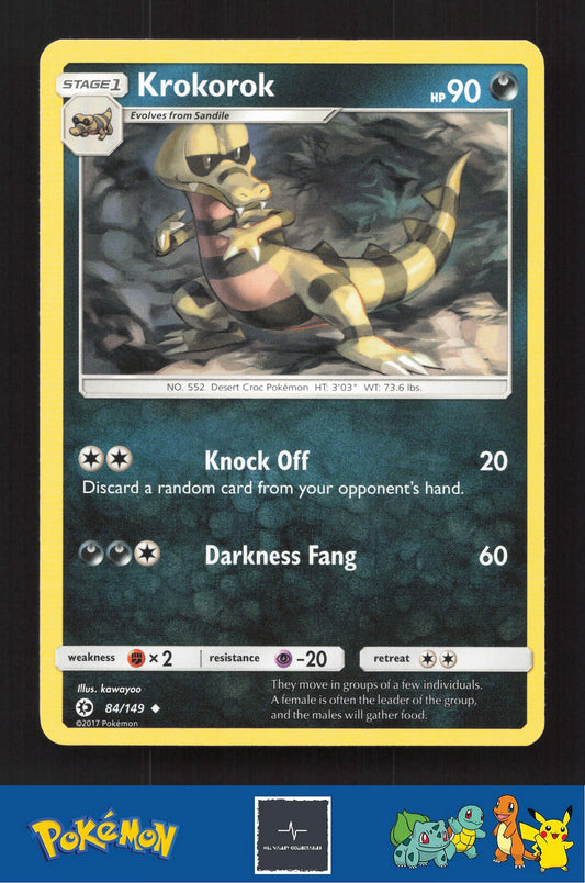 2017 Pokemon SM Sun & Moon Base Set 84/149 Krokorok