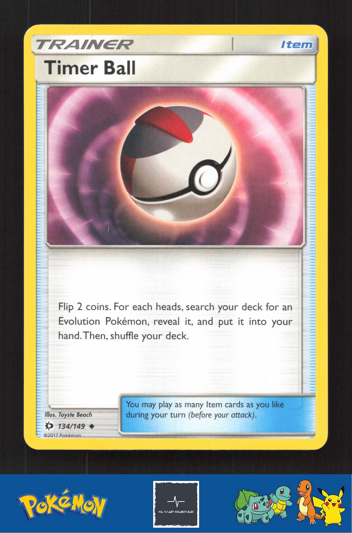 2017 Pokemon SM Sun & Moon Base Set 134/149 Timer Ball