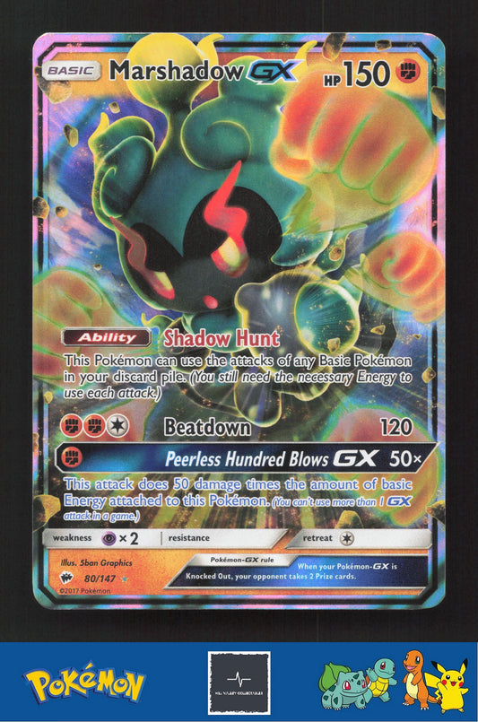 2017 Pokemon SM Burning Shadows 80/147 Marshadow GX