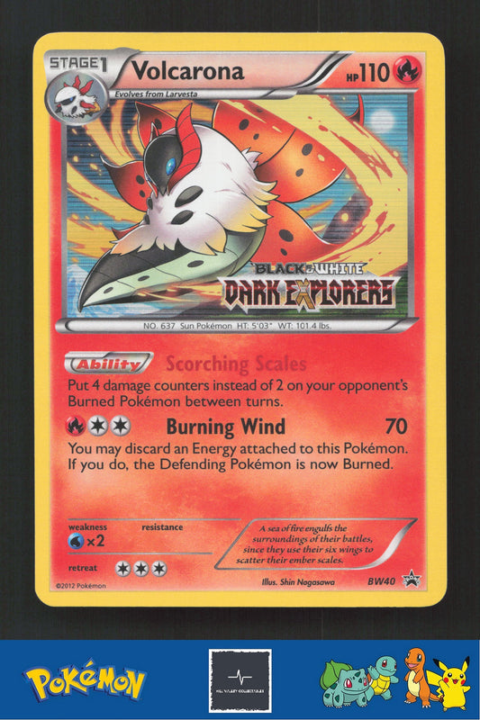 2012 Pokemon BW Black and White Promo BW40 Volcarona Stamped