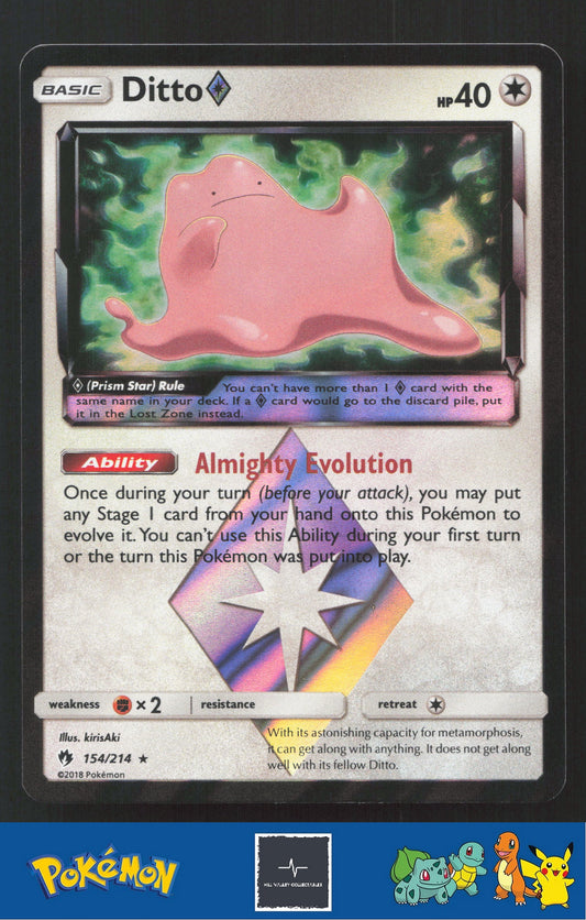 2018 Pokemon SM Lost Thunder 154/214 Ditto Prism Star