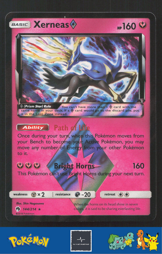 2018 Pokemon SM Lost Thunder 144/214 Xerneas Prism Star