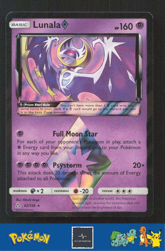 2018 Pokemon SM Ultra Prism 62/156 Lunala Prism Star