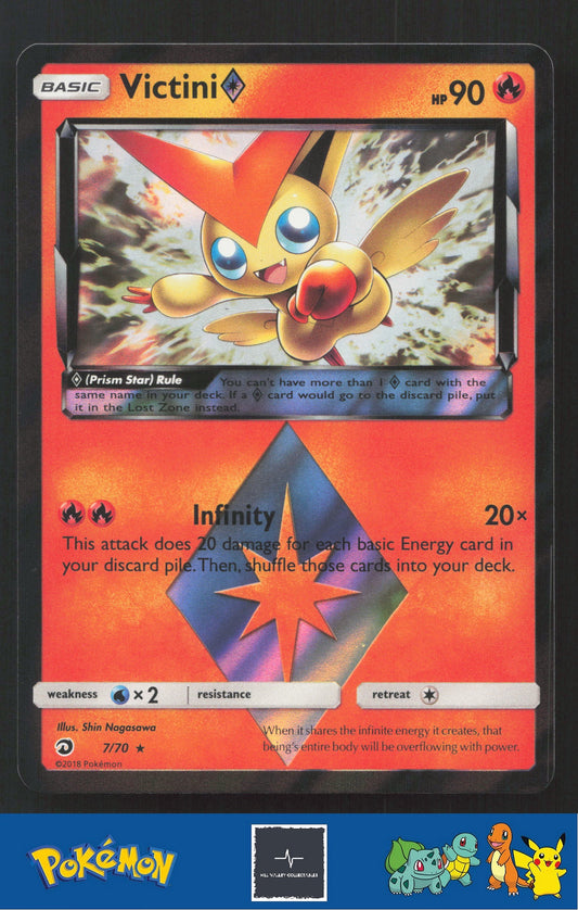 2018 Pokemon SM Dragon Majesty 7/70 Victini Prism Star