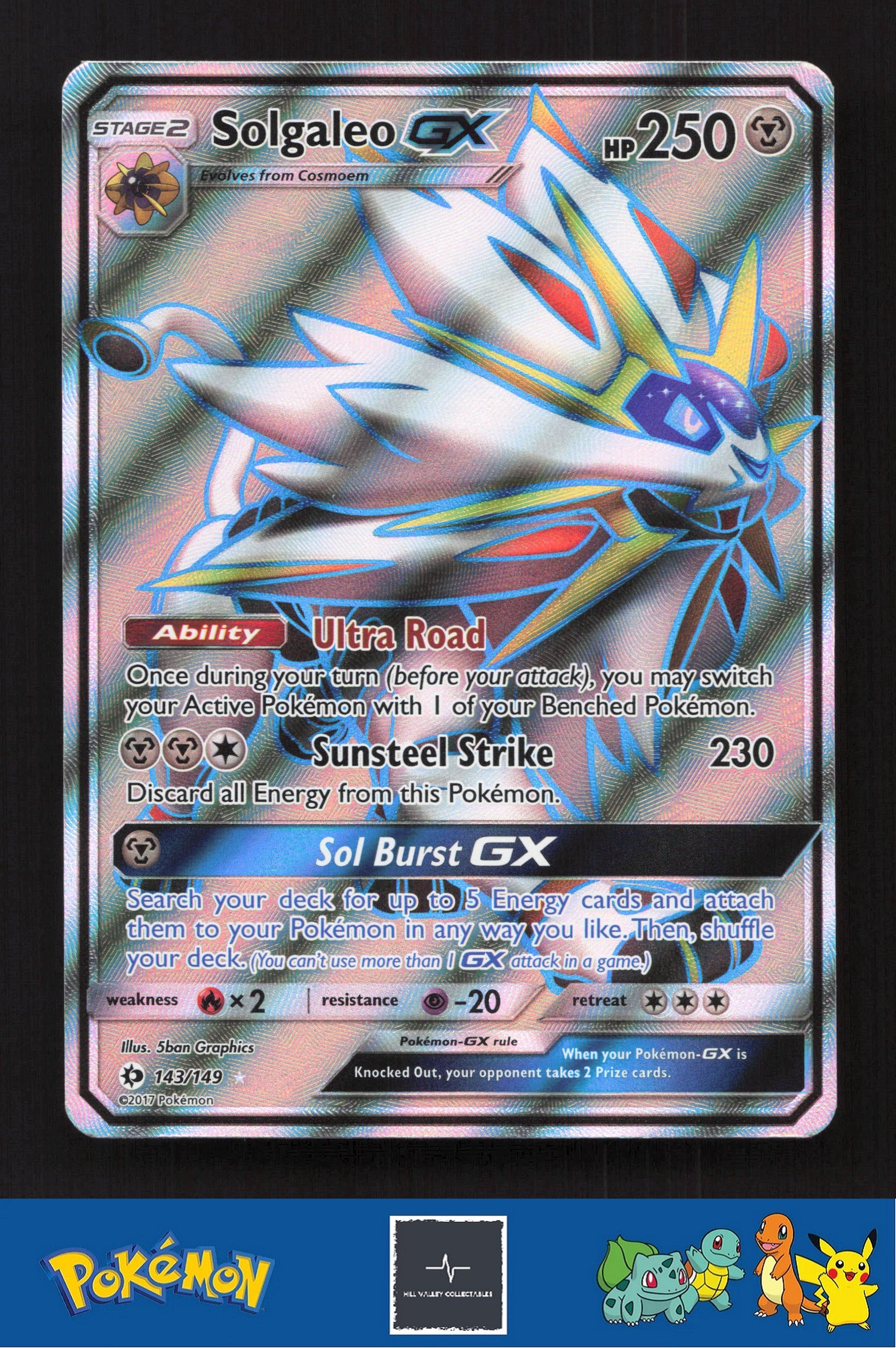 2017 Pokemon SM Sun & Moon Base Set 143/149 Solgaleo GX