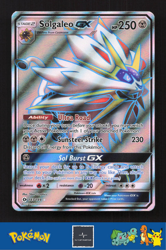 2017 Pokemon SM Sun & Moon Base Set 143/149 Solgaleo GX