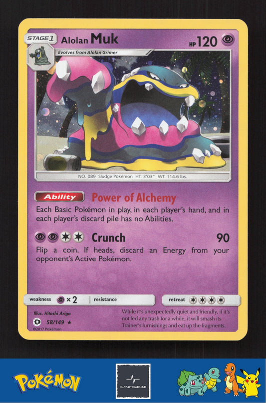 2017 Pokemon SM Blister Exclusive Promo 058/149 Alolan Muk (Cosmic) Holo