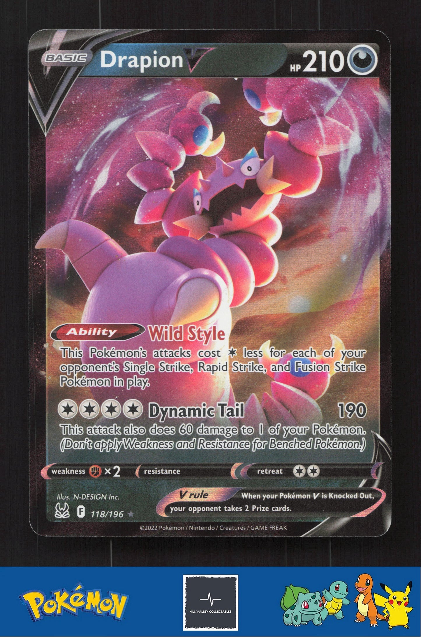 2022 Pokemon SWSH Lost Origin 118/196 Drapion V