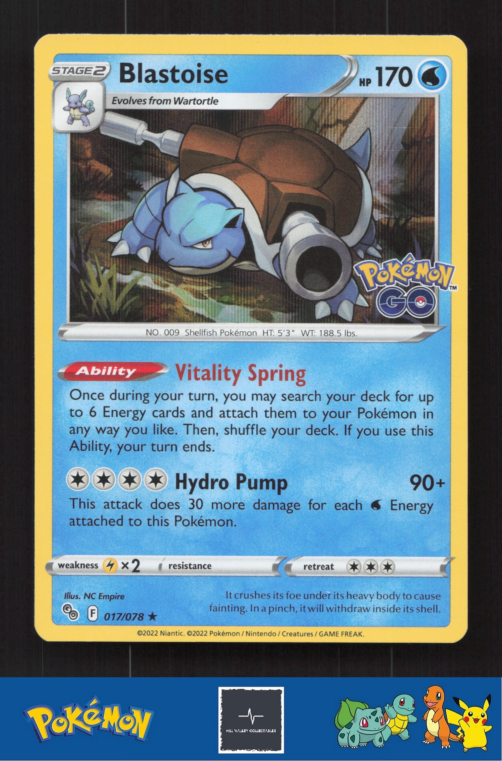 2022 Pokemon SWSH Pokemon GO 017/078 Blastoise Holo