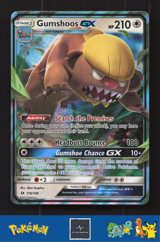 2017 Pokemon SM Sun & Moon Base Set 110/149 Gumshoos GX