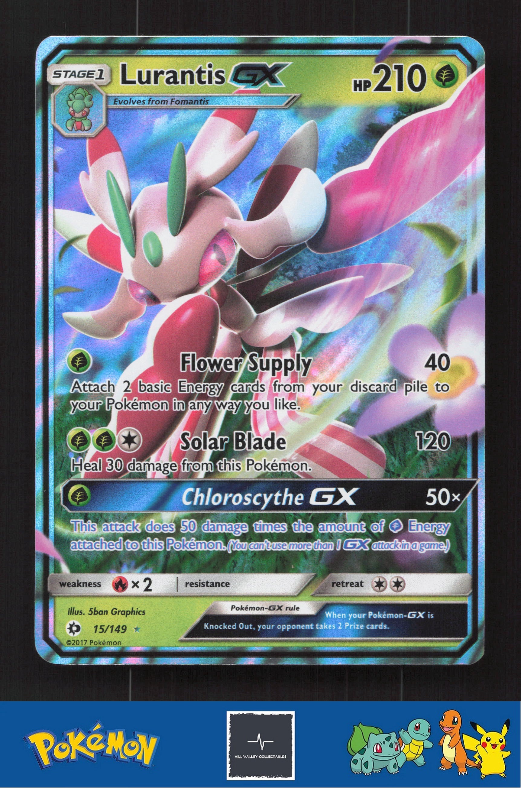 2017 Pokemon SM Sun & Moon Base Set 15/149 Lurantis GX