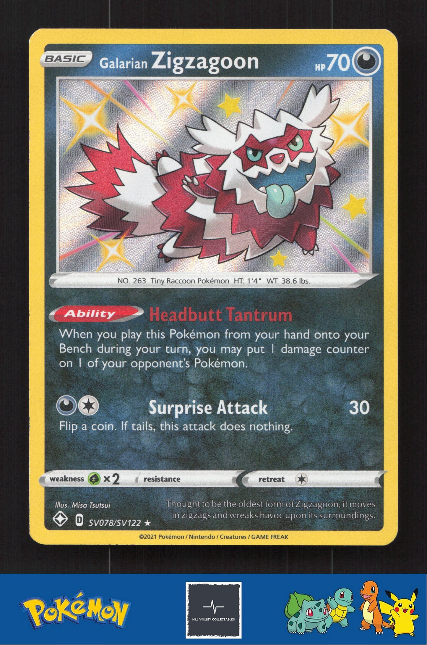 2021 Pokemon SWSH Shining Fates SV078/SV122 Galarian Zigzagoon
