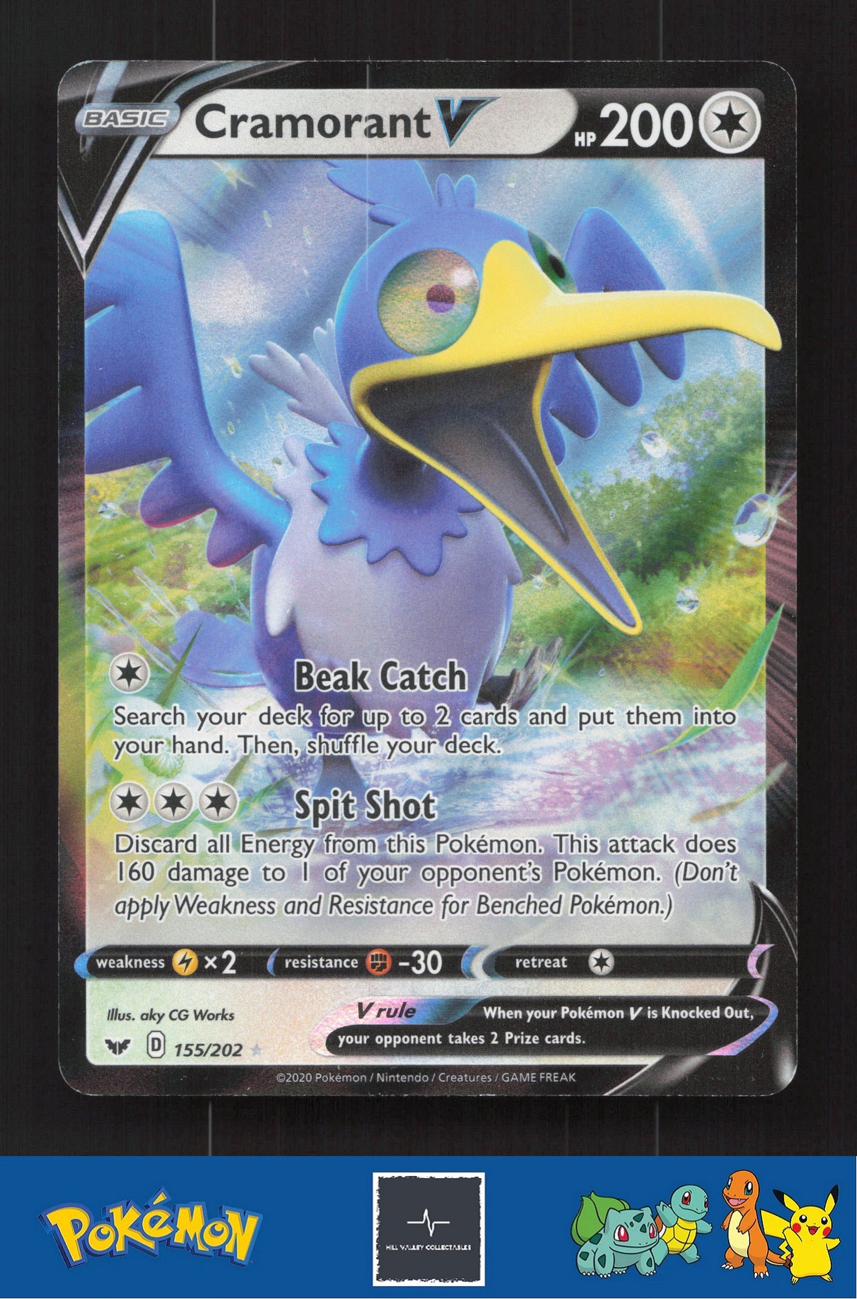 2020 Pokemon SWSH Sword & Shield Base Set 155/202 Cramorant V