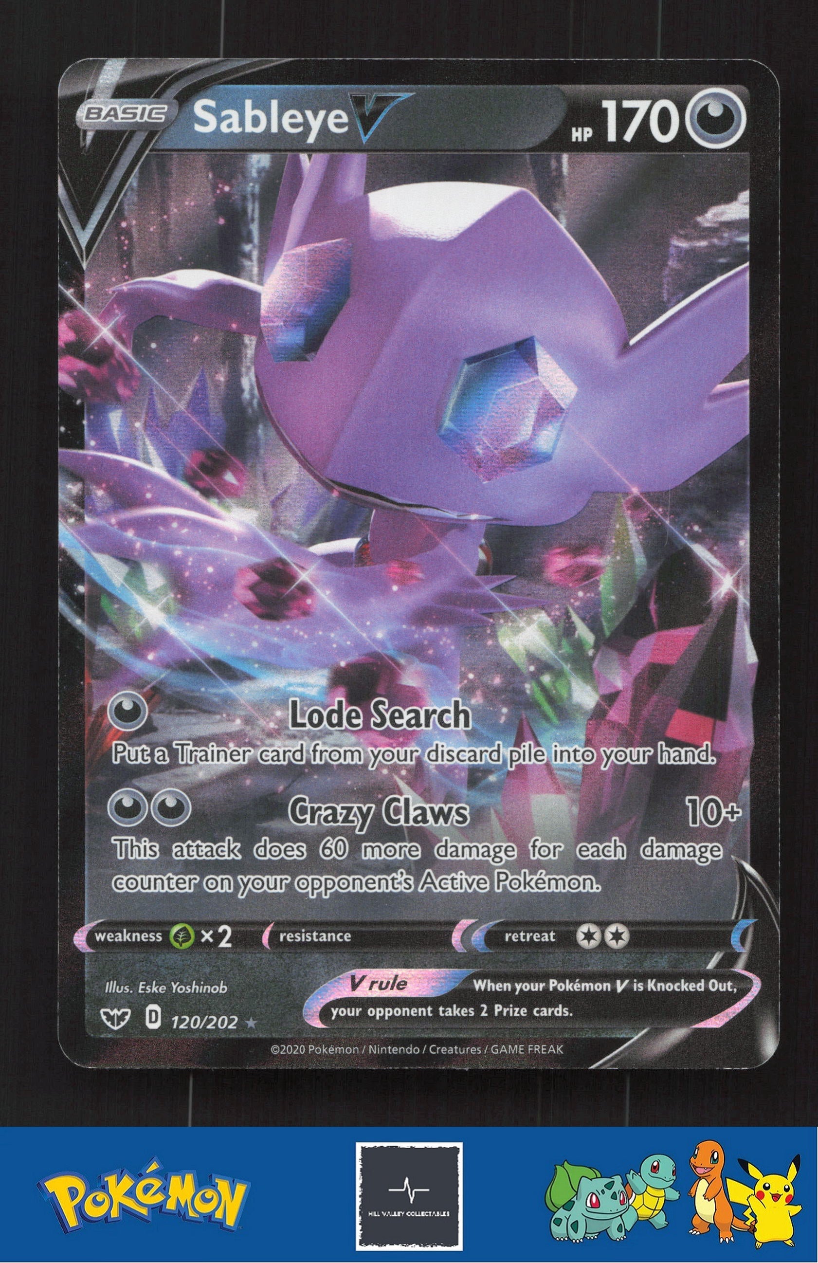 2020 Pokemon SWSH Sword & Shield Base Set 120/202 Sableye V