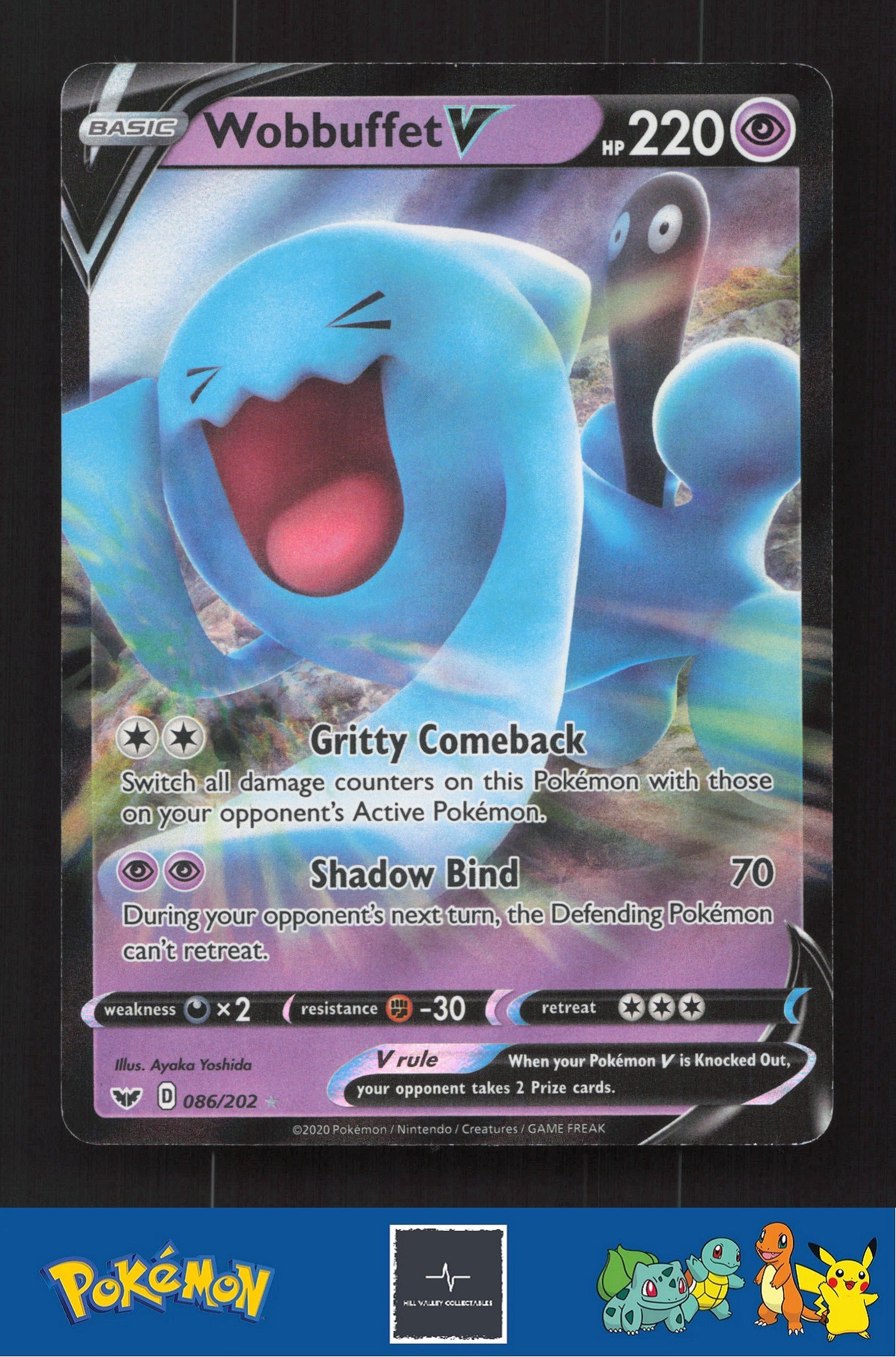 2020 Pokemon SWSH Sword & Shield Base Set 086/202 Wobbuffet V