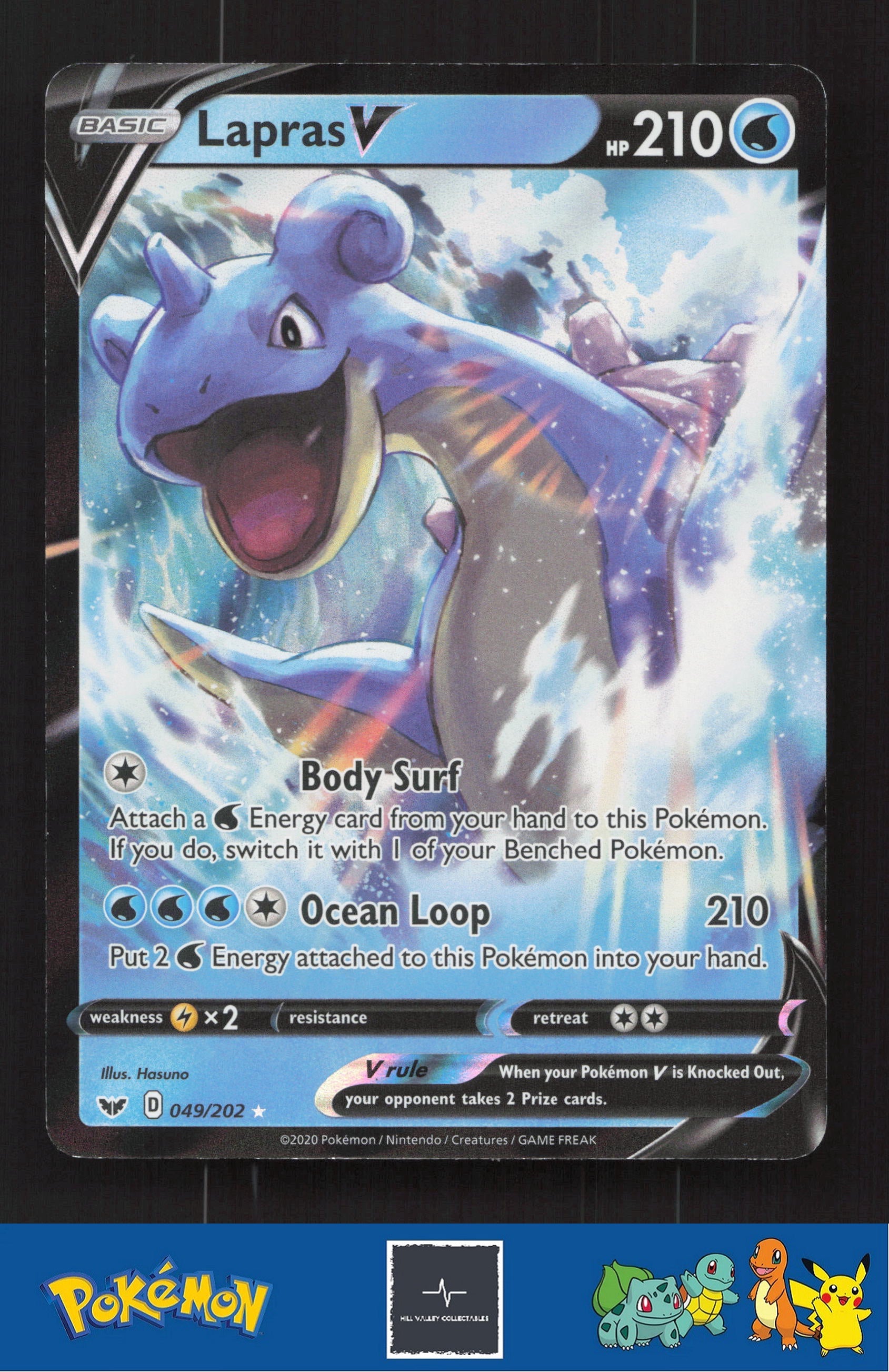 2020 Pokemon SWSH Sword & Shield Base Set 049/202 Lapras V