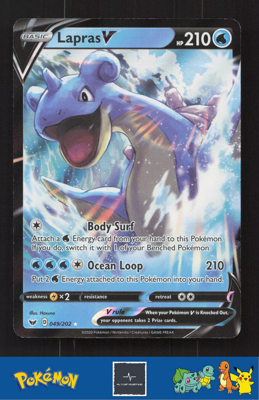 2020 Pokemon SWSH Sword & Shield Base Set 049/202 Lapras V