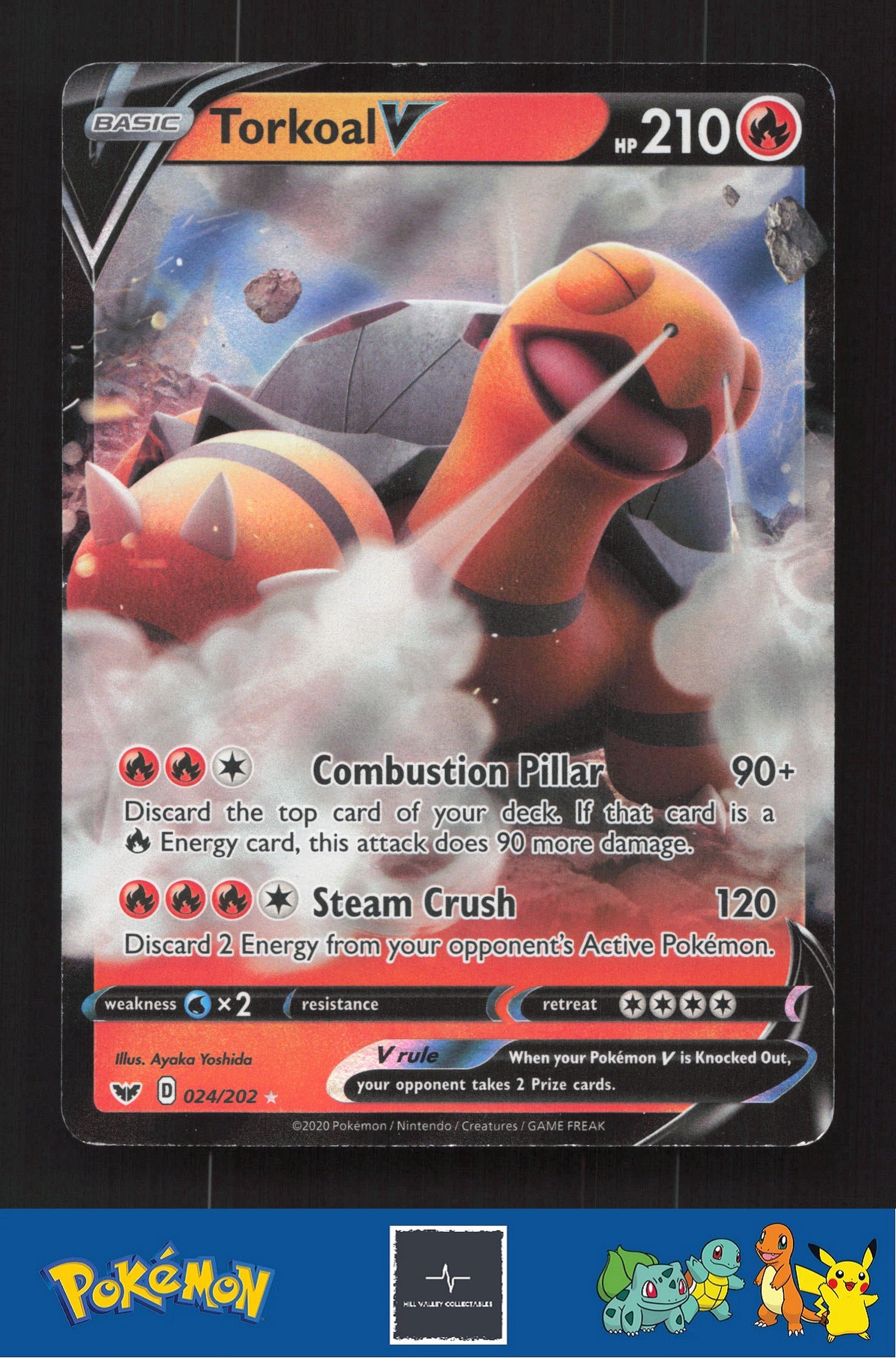 2020 Pokemon SWSH Sword & Shield Base Set 024/202 Torkoal V
