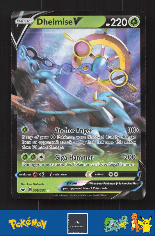 2020 Pokemon SWSH Sword & Shield Base Set 009/202 Dhelmise V