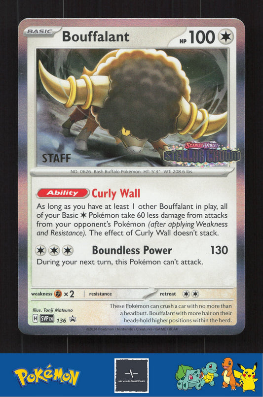 2024 Pokemon SVP Scarlet & Violet Promo 136 Bouffalant STAFF