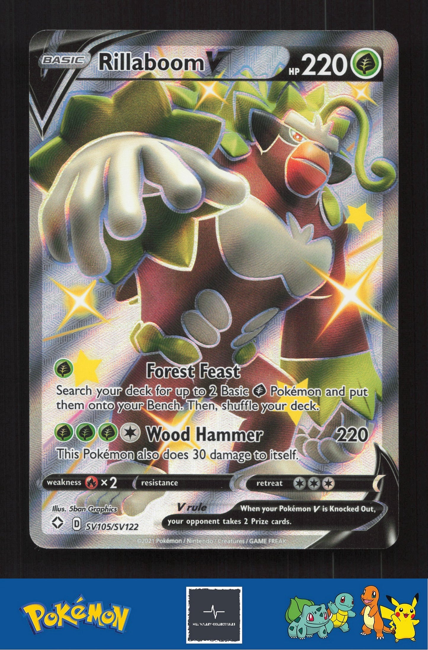 2021 Pokemon SWSH Shining Fates SV105/SV122 Rillaboom V