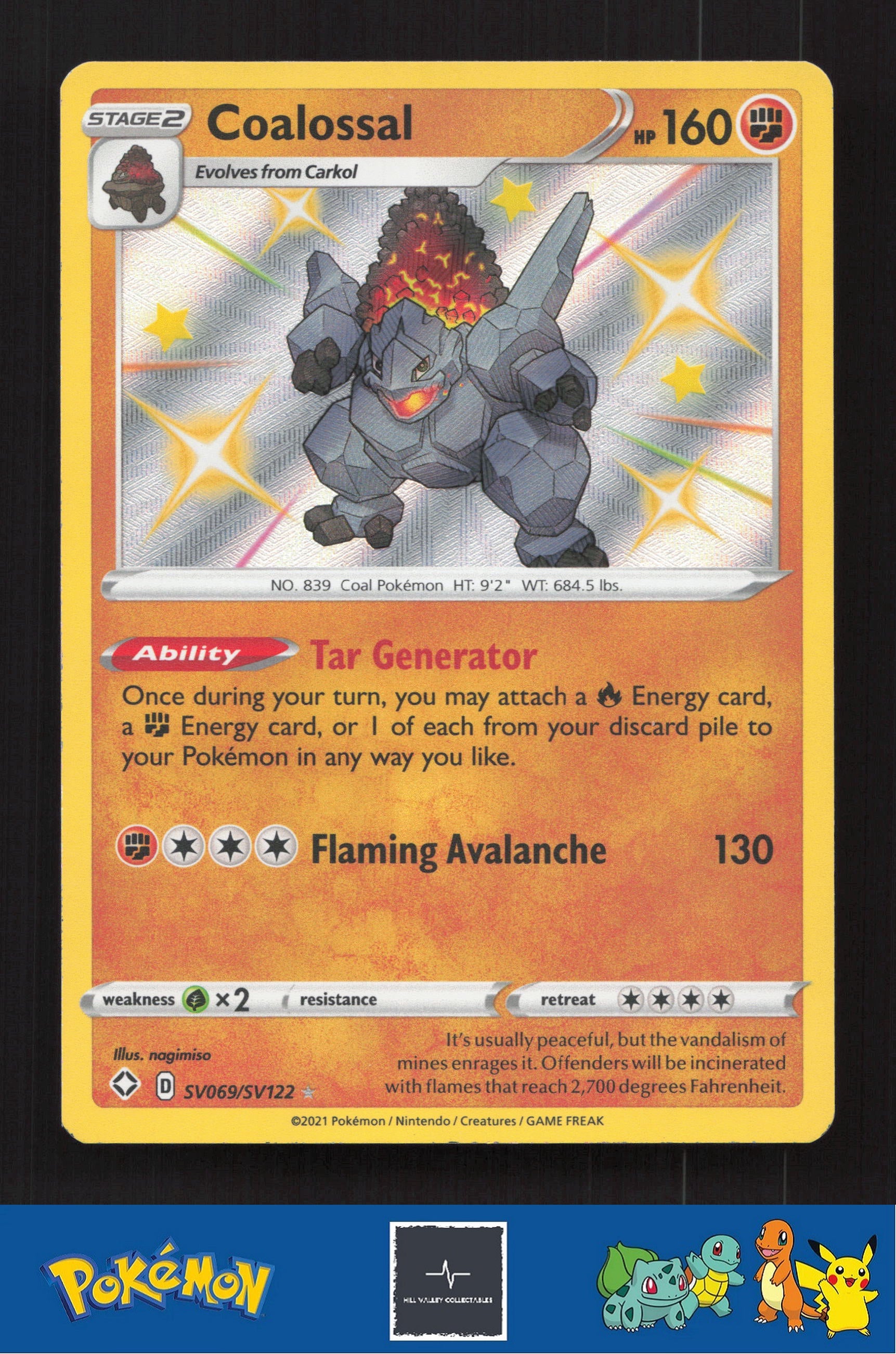 2021 Pokemon SWSH Shining Fates SV069/SV122 Coalossal