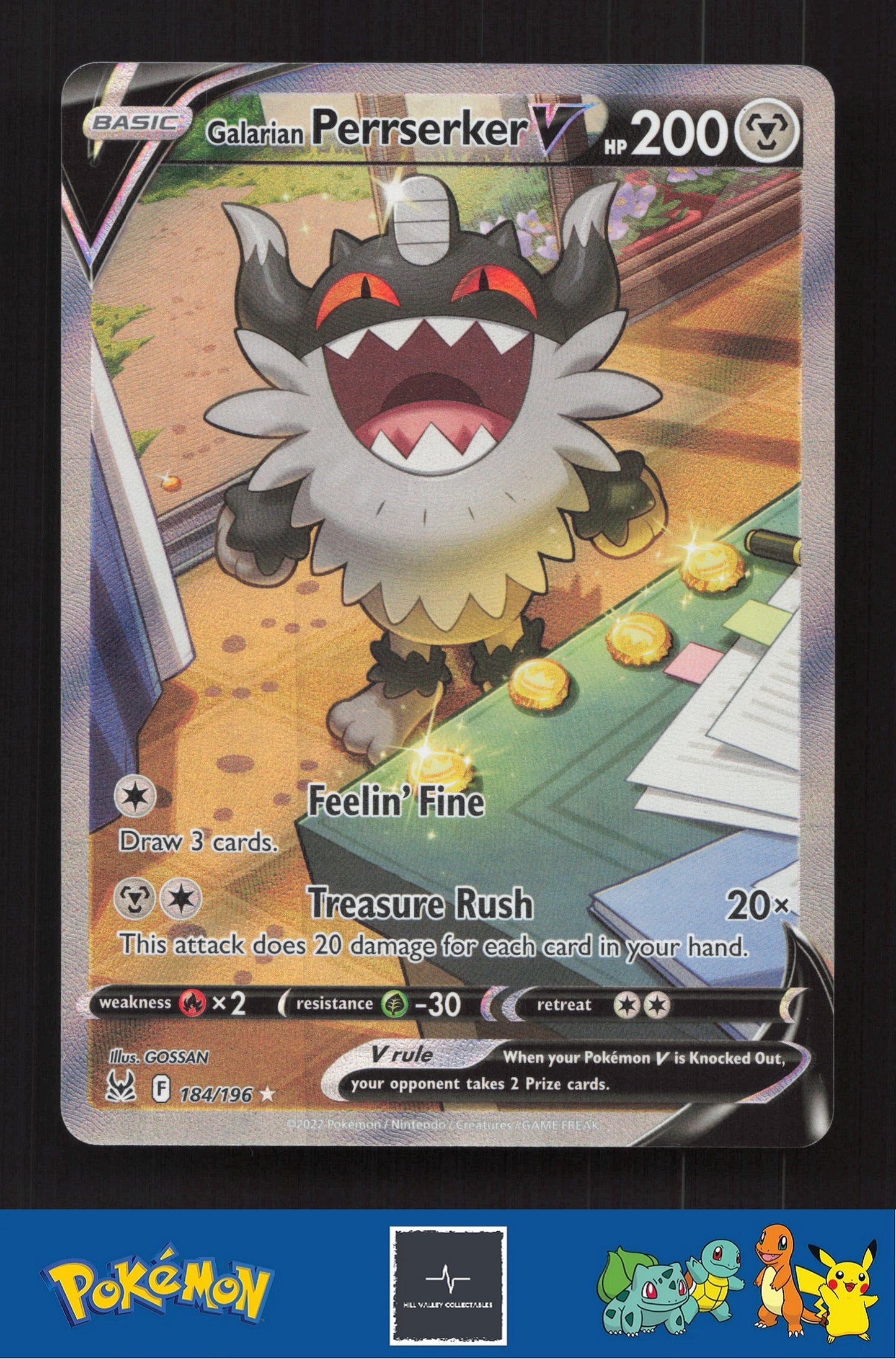 2022 Pokemon SWSH Lost Origin 184/196 Galarian Perrserker V